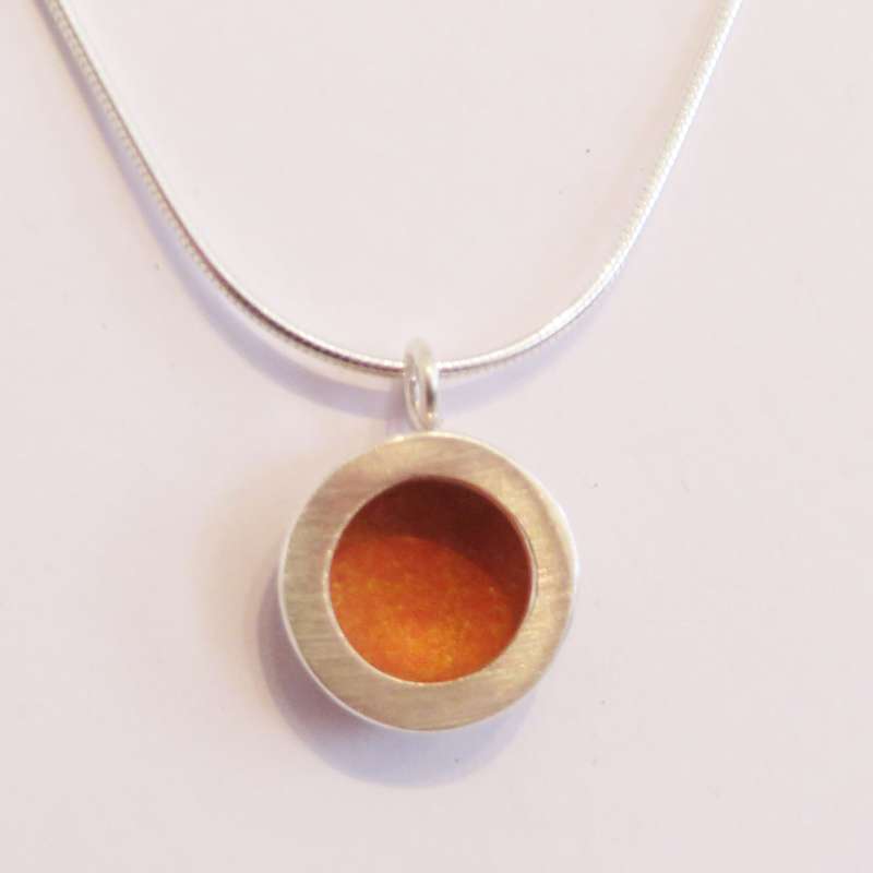 Orange Circle Necklace
